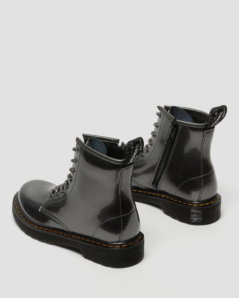 Dr Martens Junior 1460 Metallic Snørestøvler Børn Grå | DK 682UZG